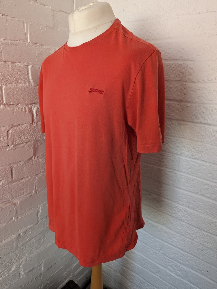 Slazenger Crew Neck T Shirt - Size L - Coral - Cotton - P2P 22" - Picture 3 of 7